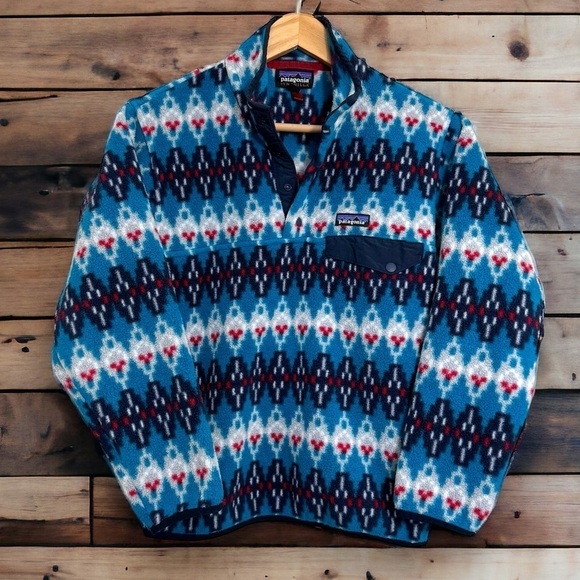 Patagonia Synchilla Snap-T Pullover Size XXS Forest Carpet Deep Sea Blue - Picture 1 of 7